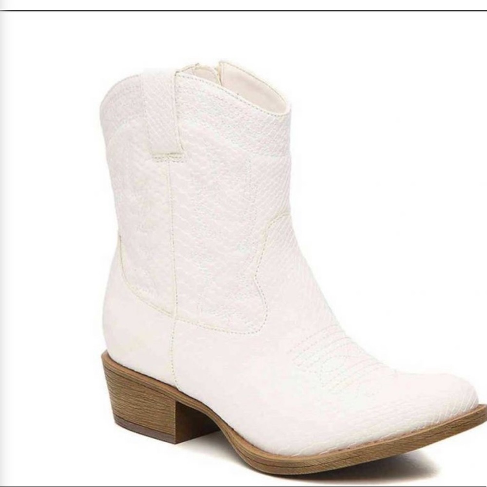 White cowboy boot